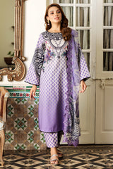 3-PC Printed Lawn Shirt with Embroidered Chiffon Dupatta and Trouser AS4-55