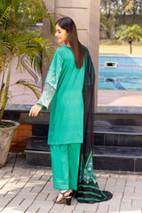 3-Pc Charizma Unstitched Embroidered Lawn Shirt With Embroidered Chiffon Dupatta AN23-19