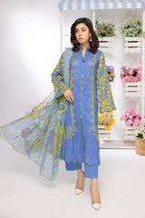 3-Pc Printed Lawn Unstitched With Chiffon Dupatta CP22-070