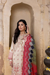 3 Pc Unstitched Embroidered Luxury Lawn CLM-08