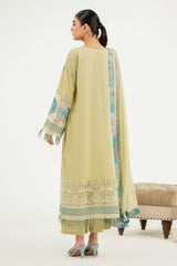 3-Pc Charizma Unstitched Embroidered Lawn With Printed Chiffon Dupatta RM3-12