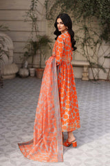 3-Pc Lawn Printed Long Shirt With Printed Lawn Trouser and Cotton Net Dupatta CPM23-20 B