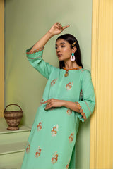 2-Pc Embroidered Lawn Shirt With Qlot Trouser CNP22-95