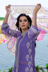 3 Pc Unstitched Embroidered Lawn With Embellished Dupatta CFL-02