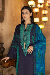 3 PC Unstitch Embroidered Lawn Shirt with Chiffon Dupatta AN22-08