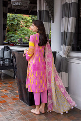 3-Pc Unstitched Embroidered Lawn Suit With Chiffon Dupatta CCS22-52