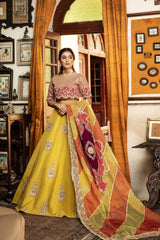 3 Pc Embroidered Silk Lehnga STM21-18