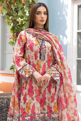 3-Pc Printed Lawn Short Shirt With Printed Straight Trouser and Chiffon Dupatta CPM23-39