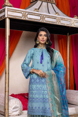 3 Pc Unstitched Embroidered Luxury Lawn CLM-10