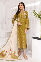 3-Pc charizma Embroidered Lawn Jacquard With Fancy Dupatta CBN23-03