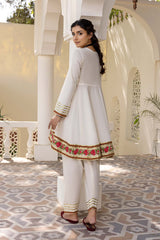 2 Pc Peplum Adrankha Frock With Cotton Shalwar CNP22-66