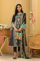 3-Pc Printed Lawn Unstitched With Lawn Dupatta CP22-90