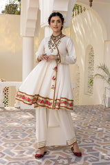 2 Pc Peplum Adrankha Frock With Cotton Shalwar CNP22-66