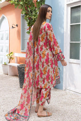 3-Pc Printed Lawn Short Shirt With Printed Straight Trouser and Chiffon Dupatta CPM23-39