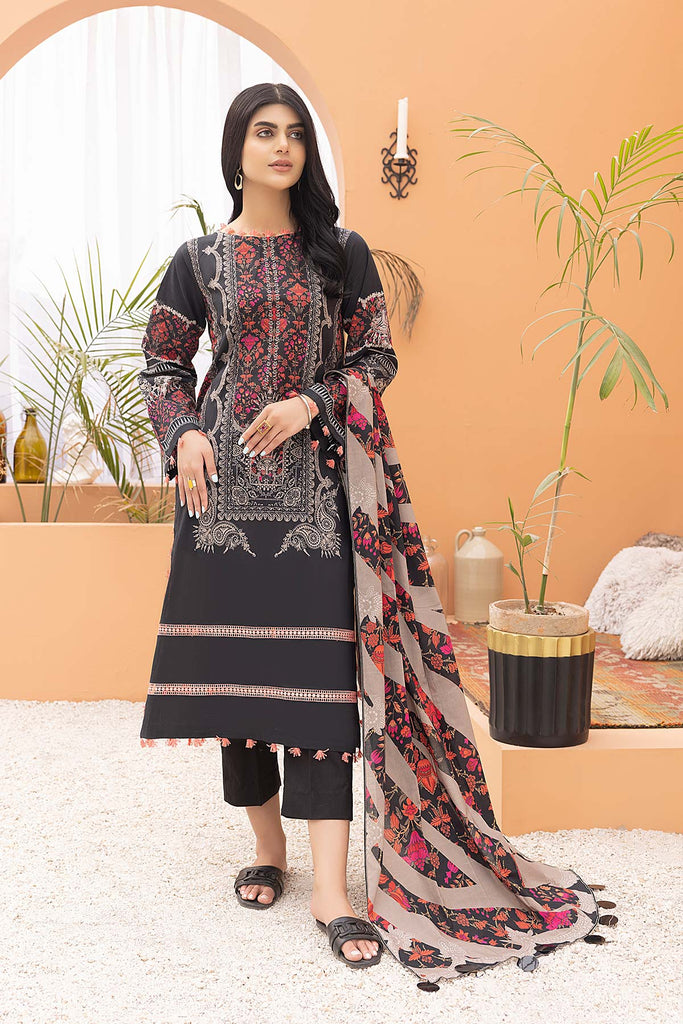 3 Pc Printed Lawn Unstitched With Voil Dupatta CP22 023