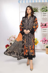 3-Pc Printed Lawn Unstitched With Chiffon Dupatta CP22-065