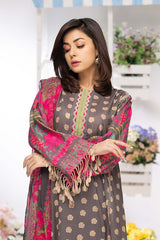 3-Pc Printed Lawn Unstitched With Voil Dupatta CP22-062