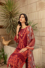 3 Pc Unstitched Embroidered Chiffon VSLW21-15