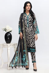3-PC Printed Lawn Shirt with Zari Dupatta and Trouser CPS3-52