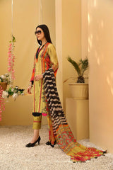 3-Pc Printed Lawn Unstitched With Lawn Dupatta CP22-88