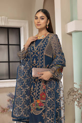 3-Pc Charizma Unstitched Embellished Chiffon Collection CEC23-01