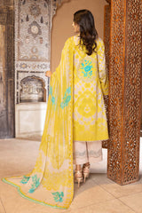 3-Pc Charizma Unstitched Lawn Suit With Embroidered Chiffon Dupatta CC23-22