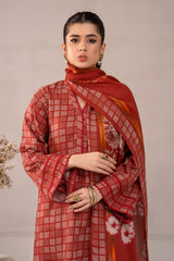 3-PC Printed Staple Shirt with Staple Dupatta and Trouser NYS4-06