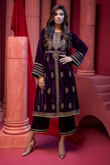 2 Pc Embroidered Velvet Suit VVT21-10