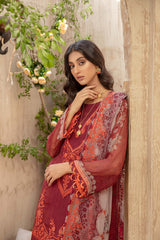 3 Pc Unstitched Embroidered Chiffon VSLW21-15