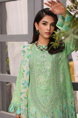 3-PC Unstitched Embroibered Lawn Shirt with Printed Chiffon Dupatta CCS4-01