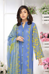 3-Pc Printed Lawn Unstitched With Chiffon Dupatta CP22-070