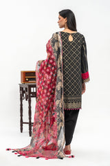 3-PC Unstitched Lawn Jacquard Shirt with Printed Dupatta and Trouser CLJ3-05