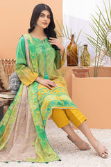 3-Pc Printed Lawn Unstitched With Voil Dupatta CP22-012