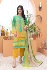 3-Pc Printed Lawn Unstitched With Voil Dupatta CP22-012