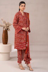3-PC Printed Staple Shirt with Staple Dupatta and Trouser NYS4-06