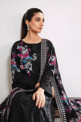 3-Pc Charizma Unstitched Embroidered Lawn With Chiffon Dupatta CM23-01