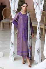 3-Pc Unstitched Embroidered Masori Shirt with Staple Shawl & Dyed Trouser CZW3-03