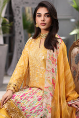 3-PC Unstitched Embroibered Lawn Shirt with Printed Chiffon Dupatta CCS4-07