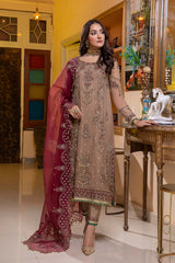 3-Pc Charizma Unstitched Formal Chiffon Collection DJ22-13