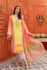 2 Pc Unstitched Lawn With Loom Weave Dupatta - CB-10