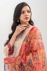 3-PC Unstitched Lawn Jacquard Shirt with Printed Dupatta and Trouser CLJ3-04