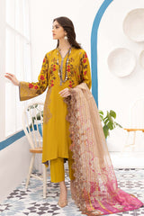 3-Pc Unstitched Printed Marina Suit With Embroidered Dupatta PEW22-09