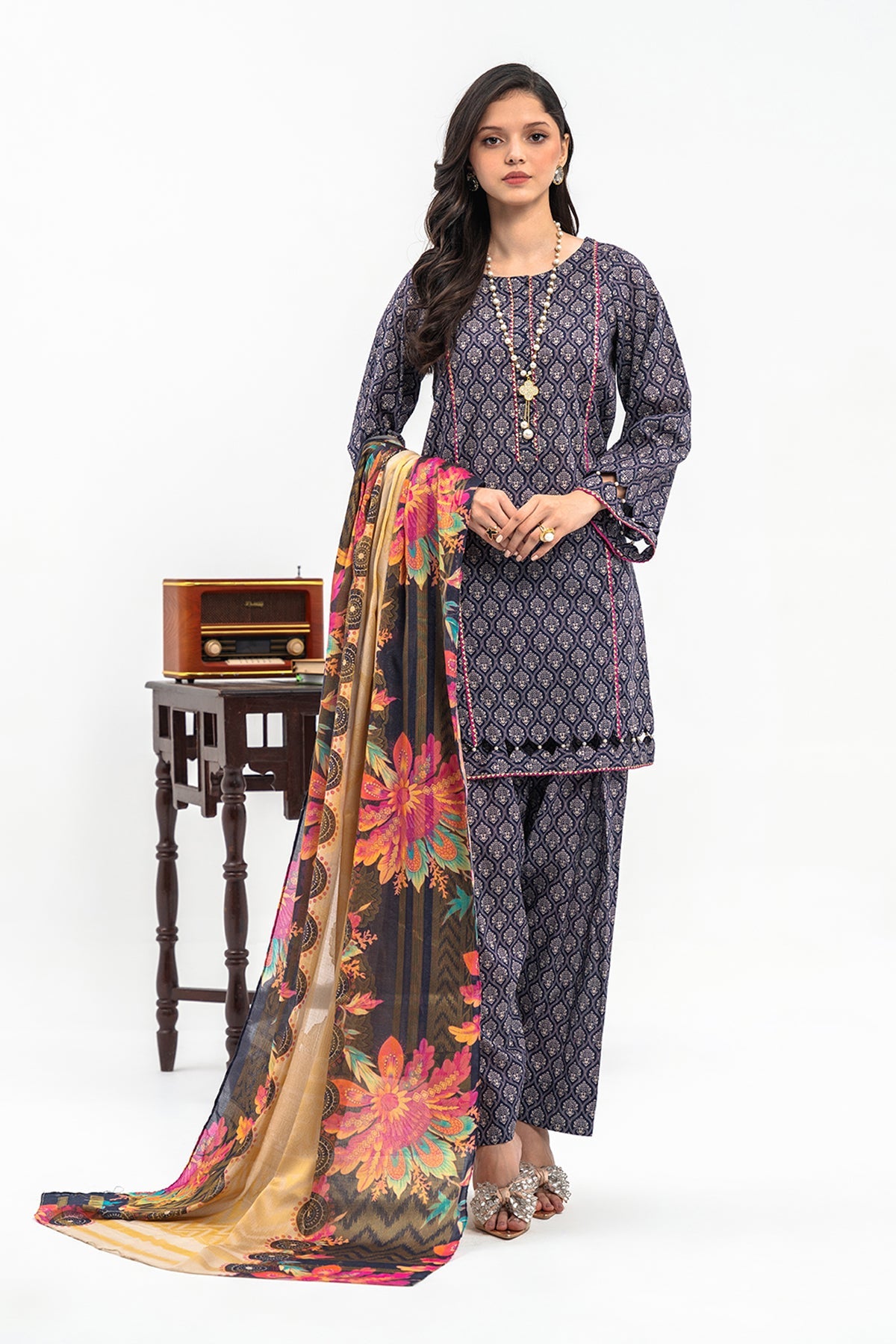 2-PC Printed Cotton Shirt and Trouser CPM-3-293