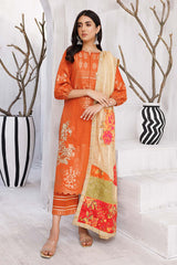 3-Pc charizma Embroidered Lawn Jacquard With Fancy Dupatta CBN23-05