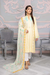 3-Pc Unstitched Embroidered Lawn Suit With Voil Dupatta CCS22-59