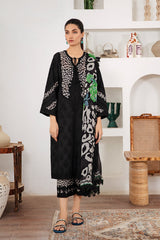 3-Pc Charizma Unstitched Embroidered Lawn With Chiffon Dupatta CM23-04