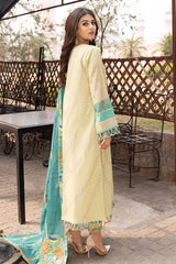 3-Pc Charizma Unstitched Printed Lawn With Embroidered Dupatta CPE23-09