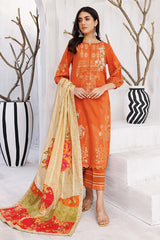 3-Pc charizma Embroidered Lawn Jacquard With Fancy Dupatta CBN23-05