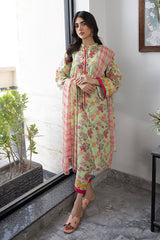 3-Pc Lawn Digital Printed Shirt With Straight Trouser and Bamber Chiffon Dupatta CPM23-73