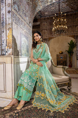 3-Pc Unstitched Embroidered Lawn With Embellished Dupatta ED22-11